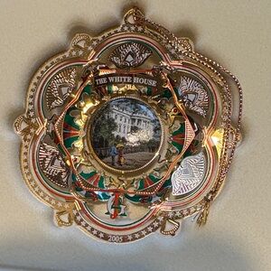 White House Gold and Green Ornament